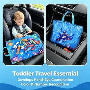 Montessori Sensory Fishing Game for Toddlers | Foldable Travel Toy with Storage Bag | Boost Focus & Parent-Child Learning | Perfect for Home, Travel & Gifts, Busy Board Toy