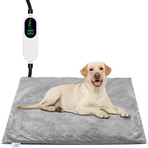 VANHEAWO Dog Heating Pad with Timer Waterproof Chew Resistant Cord Electric Pet Mat for Cats Puppies Kittens Cozy Warmth Indoor Outdoor Use