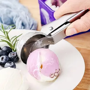 Food Grade Stainless Steel Ice Cream & Fruit Ball Scoop, Durable Spherical Melon Digger, Multi-Purpose Kitchen Baller for Watermelon, Cantaloupe, Papaya & Dessert Making