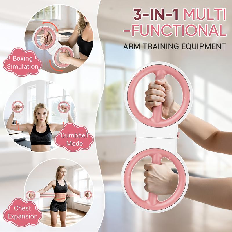 3-IN-1 Forearm Strength Trainer - All-in-One 360° Rotator Burn Machine, Detachable Dumbbells & Chest Expander, Arm Exercise Equipment Adjustable Resistance, Portable Shoulder Strength Training for Upper Body Training；Dorm-friendly strength builder