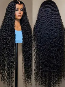 34 38 Inch Deep Wave Transparent Lace Frontal Wig Human Hair 13x4 13x6 Water Curly Wave Lace Frontal Remy Hair Wigs For Women Dealsforyoudays TikTokShopBlackFriday