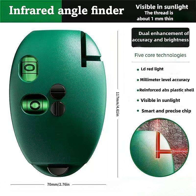 Electronic Red Light 90 Degree Laser Level Self-leveling Parallel Line Portable Tool High Quality Durable for Hanging Pictures Mounting Frames Home Renovation Indoor Decoration Construction Work Office Use and Daily DIY Needs
