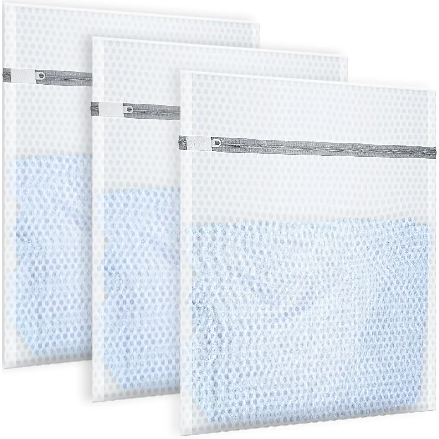 3Pcs White Honeycomb Mesh Laundry Bags for Delicates - 12x16in Medium Dorm Laundry Accessory, Lightweight Durable Protection for Bra, Lingerie, Socks, Portable Home Bathroom Fixture Accessory