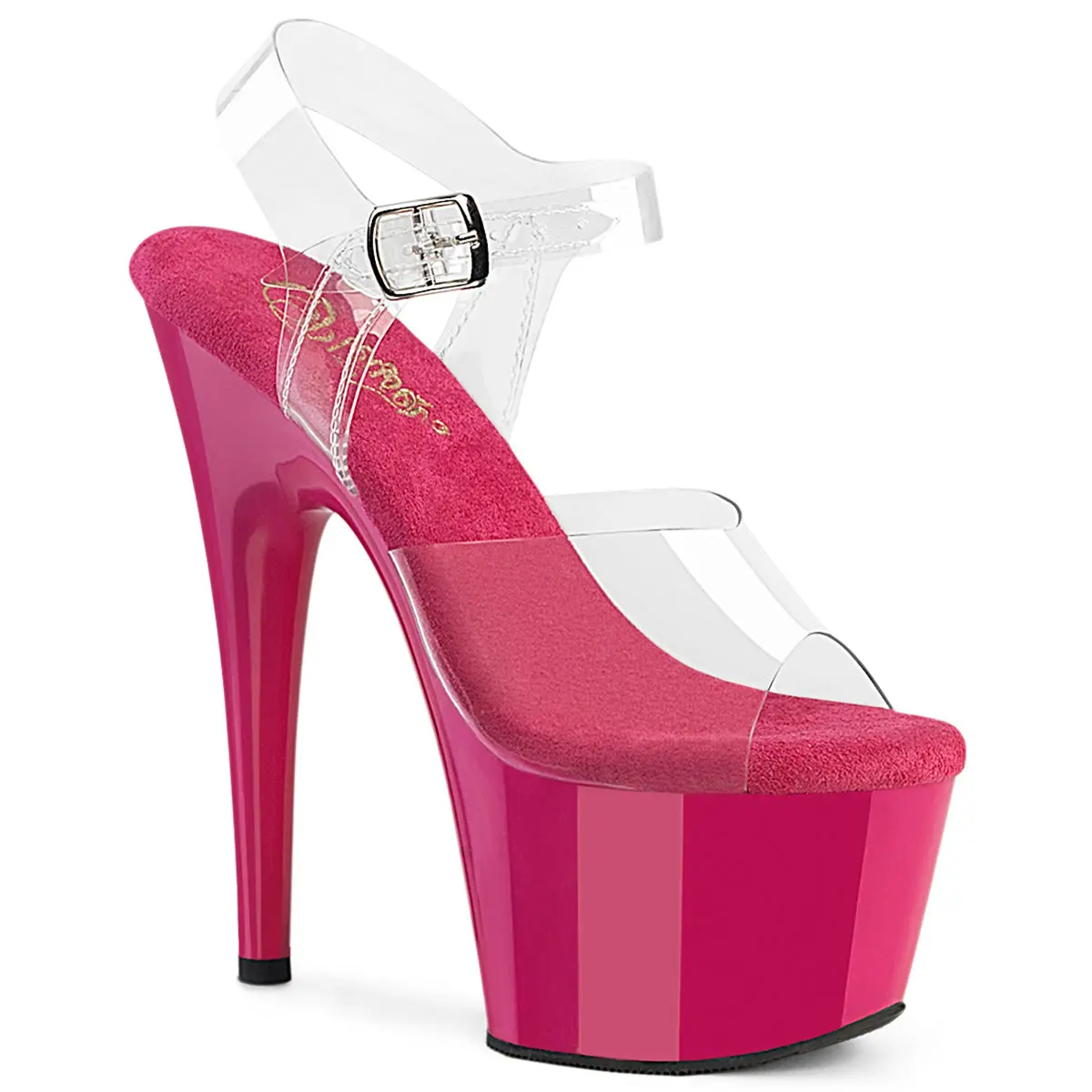 Pleaser Women's Adore-708 Platform Ankle Strap High Heel Sandals - Elegant, Dressy 7 in Strappy Fashion Footwear, Dressy Heeled Sandals, Women's Fashion, Shoe, Platform Base, Classy, Stylish, Strappy Sandal
