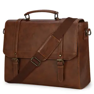 Men'S Crossbody Bag 15.6-inch Retro Laptop Briefcase Large Computer Laptop Bag Backpack Retro Shoulder Bag Office Business Travel College