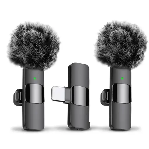 HITOZON Professional Wireless Lapel Microphone - Lightning Plug-and-Play Omnidirectional Condenser Noise Canceling Mic for iPhone7-14 only, Audio Recording, Content Creator Tools with Manufacturer Warranty