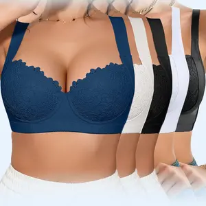 Ecomilky Women's Elegant Floral Lace Push-Up Bra Set, Lady's Underwire Anti-Sagging Unlined Comfortable Lingerie#summer fa#Summervibesshion#Summer vibes# Outdoor fun#Fun in the sun  bra for women  Bra for women full coverage