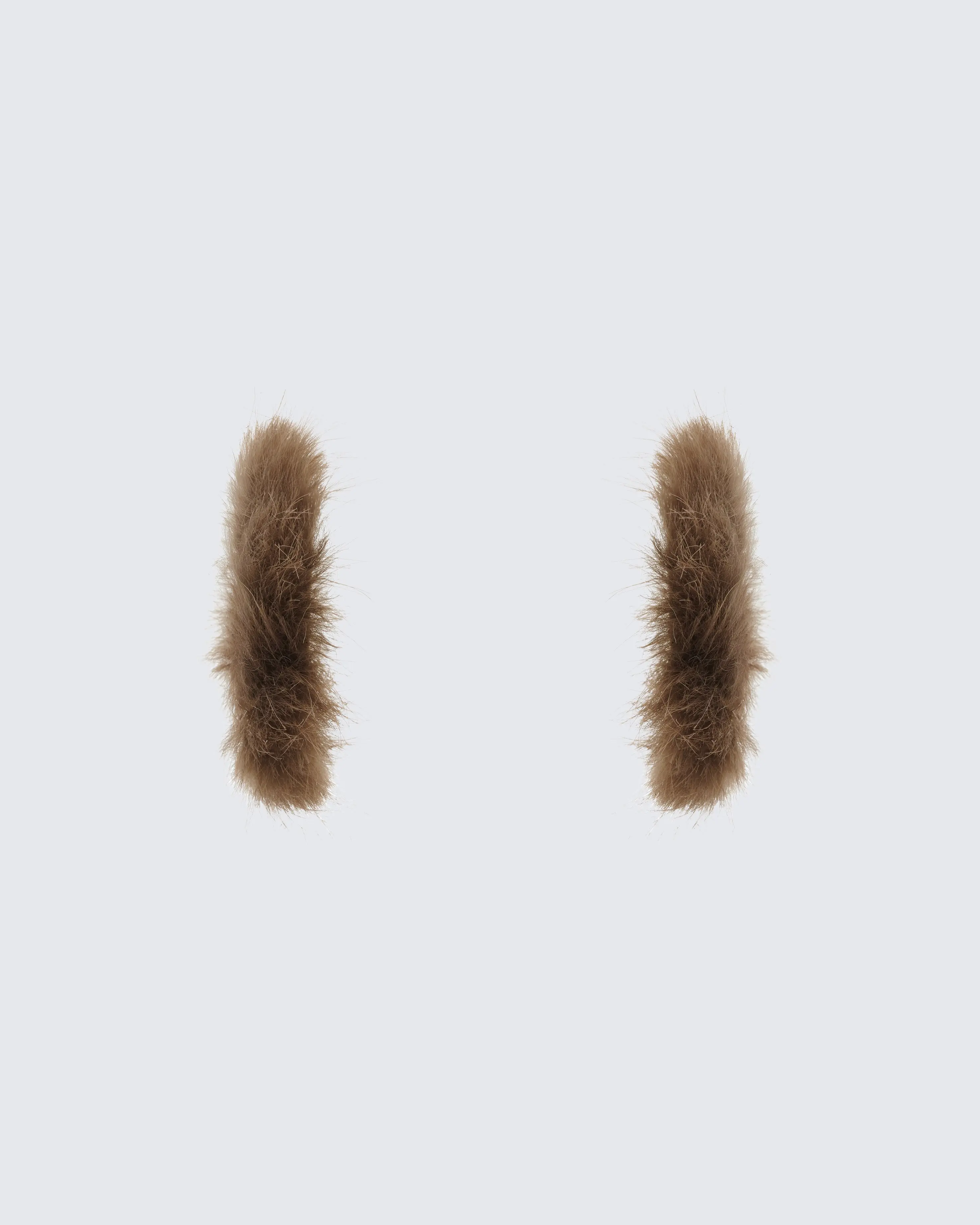 Huntleigh Brown Fur Hoop Earrings