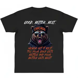 Chicago Bear Graphic Tee Shirt Unisex Tshirt Fan golf gift y2k cotton fashion Streetwear Comfort Shortsleeve Casual Top Trending Easy Care Machine Wash Safe