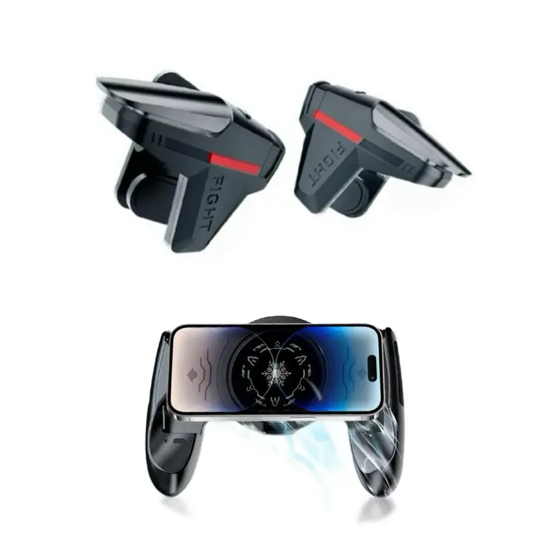Mobile Controller 6 Fingers Mobile Game Trigger for iPhone & Android, Finger Sleeves, RGB Phone Cooler, Gatillos Para Celular Compatible with Phones & Mobile Games