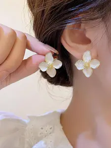 Elegant Flower Drop Earrings Set, Perfect Gift for Friends, Ideal for Daily Wear, Fashionable Jewelry Accessory, Stud Earring Jewelry
