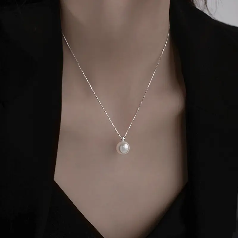 925 Sterling Silver Pearl Jewelry, Elegant Dainty Clavicular Necklace for Women, Light Luxury Collarbone Chain, Clavicular Necklaces