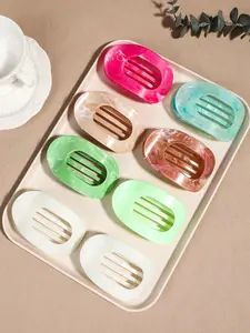4/8pcs large high gloss jelly color lightweight plastic hair claw clip, fashionable and versatile high-end elegant simple solid color hair accessories, suitable for daily outings, leisure, parties, commuting, hairstyle design, face washing/body cleaning,