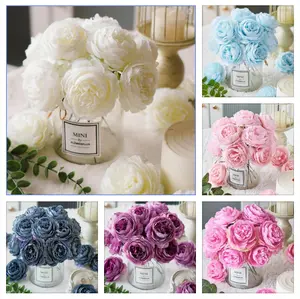 Peonies Artificial Flowers 12/24pcs for Centerpiece Table Fireplace Wedding Party Home Decor Cake Decoration Living Room Versatile Usage Easy Display