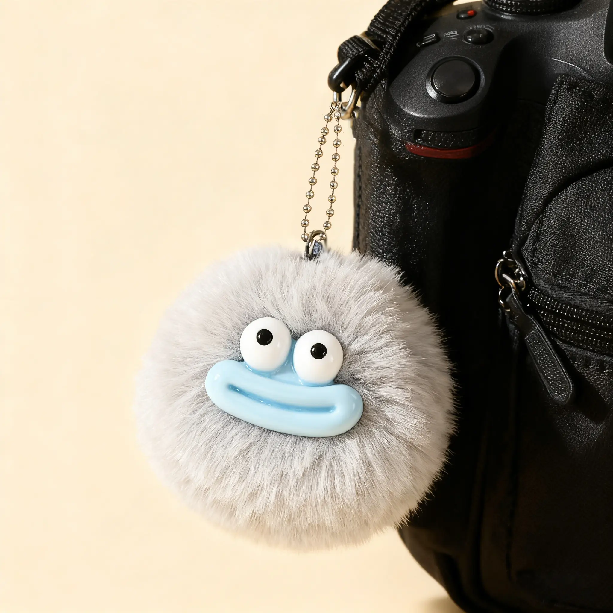 Weird Funny Ugly Cute Fluffy Keychain Cartoon Big Mouth Googly Eye PomPom Bag Pendant Trendy Y2K Backpack Charms Cute Small Gift For Friends Students