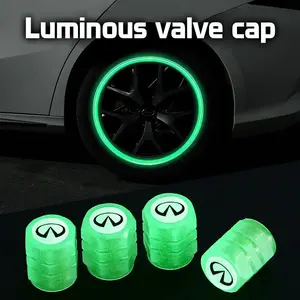4Pcs Car Luminous Tire Valve Caps Tyre Fluorescent Accessories For Infiniti QX55 QX50 QX60 QX80 Q50 Q70L Q60 Q30 Q70 QX70 QX30