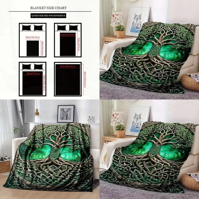 Intricate Celtic Knot Fleece Blanket with AllSeason Comfort Soft 280gsm Fleece for Cozy Dr Durable hine Washable Throw for Sofa Bed Car Elegant Contemporary Design for Home