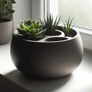Aquavita Self-Watering Modern Multi-Section Planter Indoor Home Decor Pot for Succulents & Plants