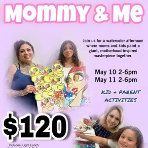 Paint and sip tickets Mother’s Day Los Angeles - Includes Light Lunch, Kids and Parent Activities, $120