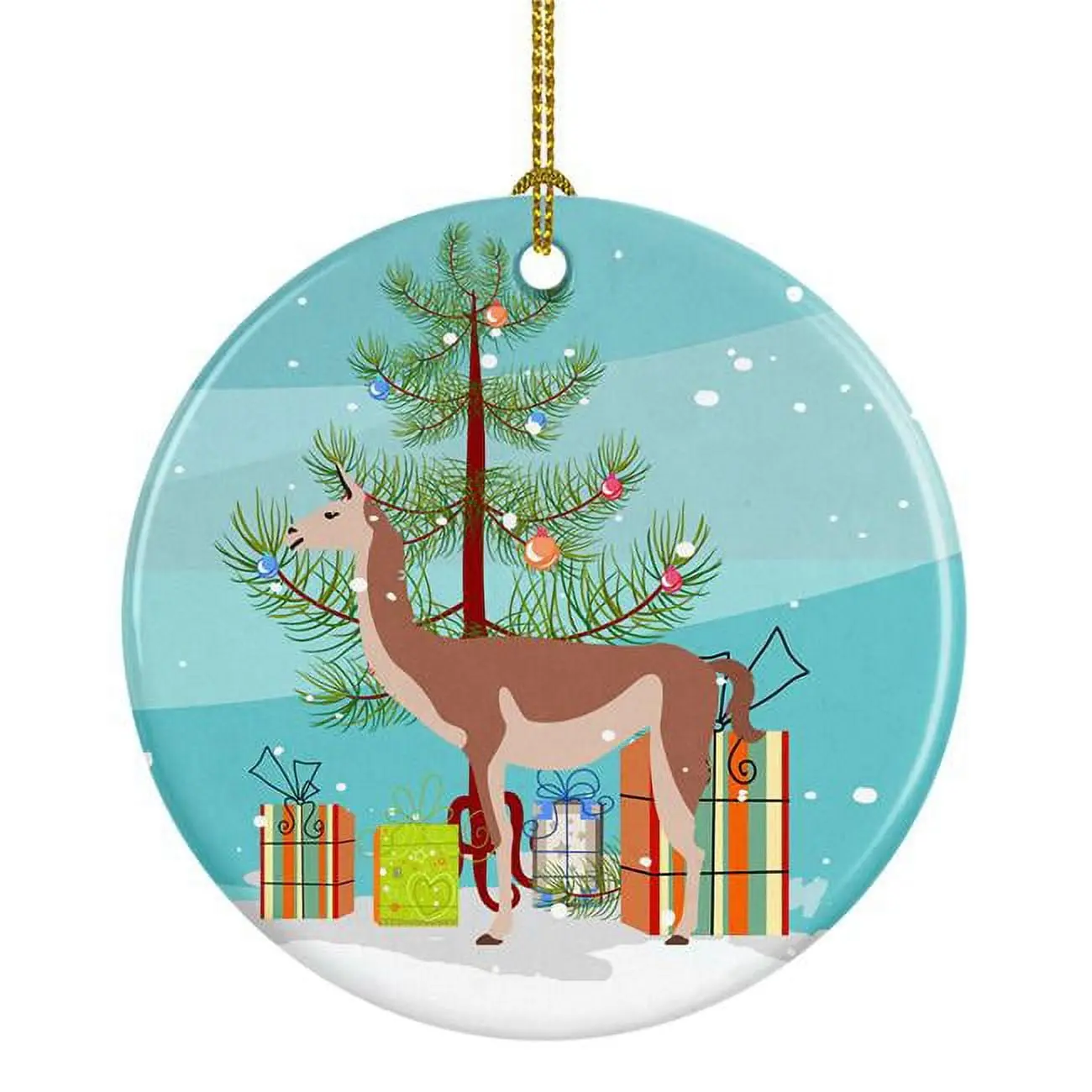 Guanaco Christmas Ceramic Ornament