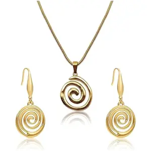 Necklace Earrings Set For Women Spiral Trendy Statement Jewelry Set Summer Beach