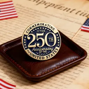 3 Pcs USA 250th Anniversary Brooch Pin for Men Women America 250th Birthday Jewelry Accessories with Sparkling Crystals and Secure Clasp