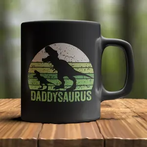 Daddysaurus 11 oz. Black Coffee Mug