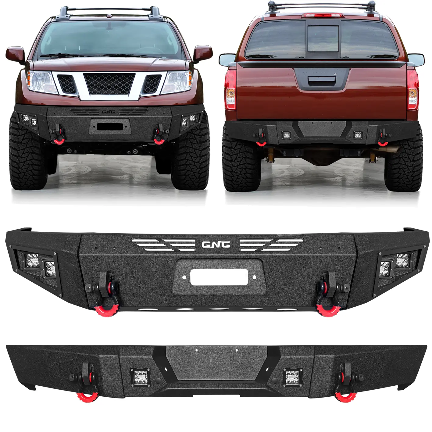 Vijay New Front&Rear Bumper Fits 2005-2021 Nissan Frontier With D-Rings