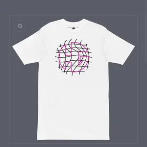 Men’s HG Grid tee - White/Black/Hyper Pink classic crewneck