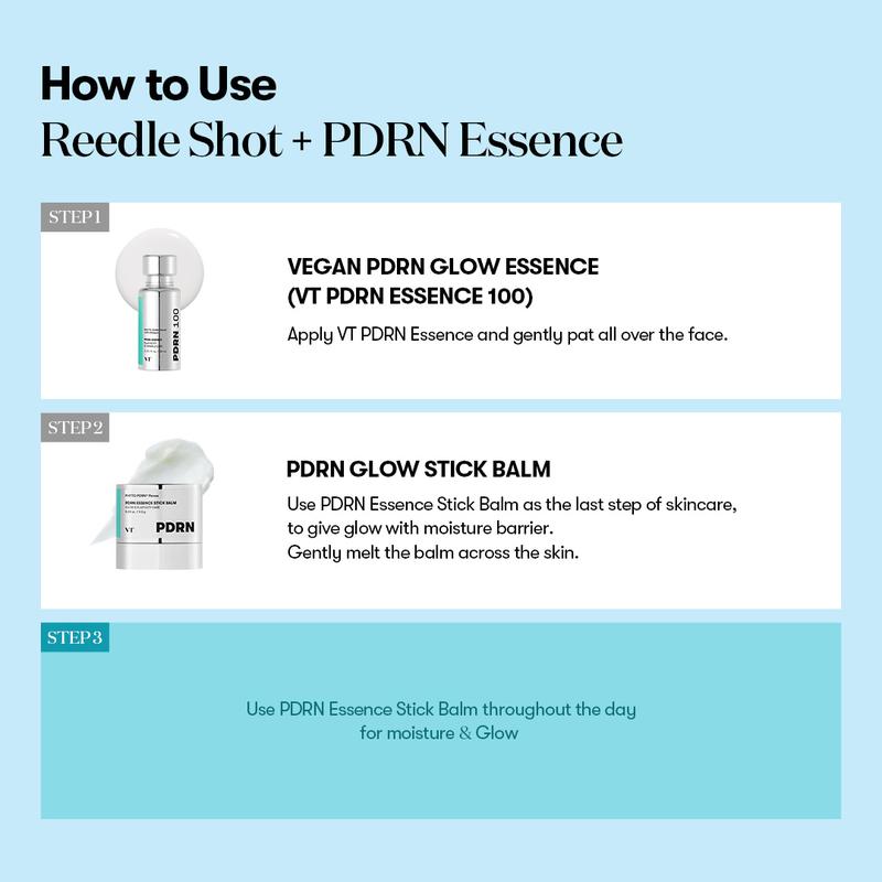 [VT Official] VT PDRN Balm & Essence | Korean Anti-Aging PDRN Glow Bundle, VT Vegan PDRN glow, Korean Skincare, Light-Weight & High Absorption PDRN, 100,000 PPM Vegan Ginseng Phyto-PDRN, Skin Barrier & Sensitive Skin | PDRN Essence & PDRN Stick Balm