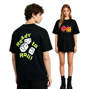 "Ready to Roll" Double-Sided Dice Tee | Aesthetic Casual Oversized Unisex Streetwear T-Shirt