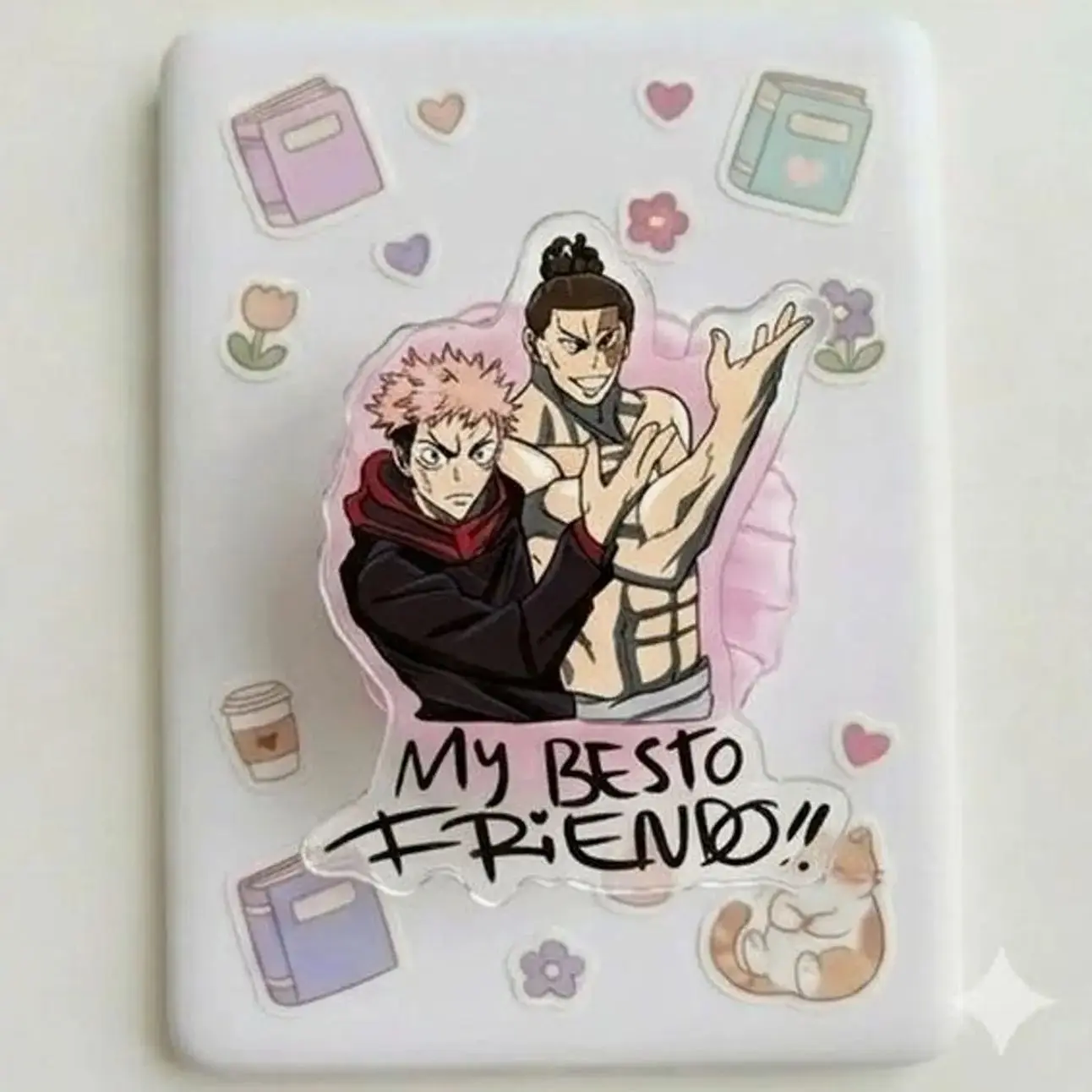 Jujutsu Kaisen Itadori & Todo Magnetic Phone Grip, Phone Holder Holder, Magnetic Compatible, Best Friend Meme Aesthetic, High-quality Print, Removable, Strong Magnet.