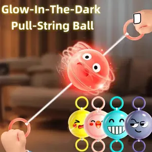 Rotating Flash Flying Ball Toy Rotating Cable Toy LED Light Luminous Leisure Stress Relief Toy Gift Children's Reward 51mm