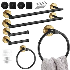10 PCS Matte Black Bathroom Hardware Towel Bar Set Bathroom Accessories Set