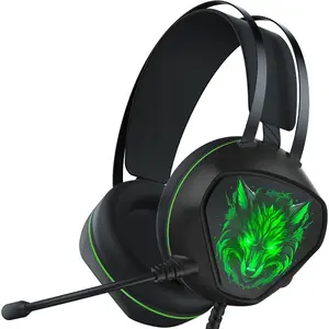 BY-SQ Gaming Headset for Xbox Series X/S, Xbox One, PS5, PS4, PC with 7.1 Surround Sound, Wired Gaming Headphone with Noise Cancelling Mic, Dynamic RGB Light for Xbox Controller, Switch (Black Green)