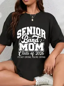100% Cotton Unisex Senior Band Mom 2026, Class of 2026, Cheer Band T-Shirt