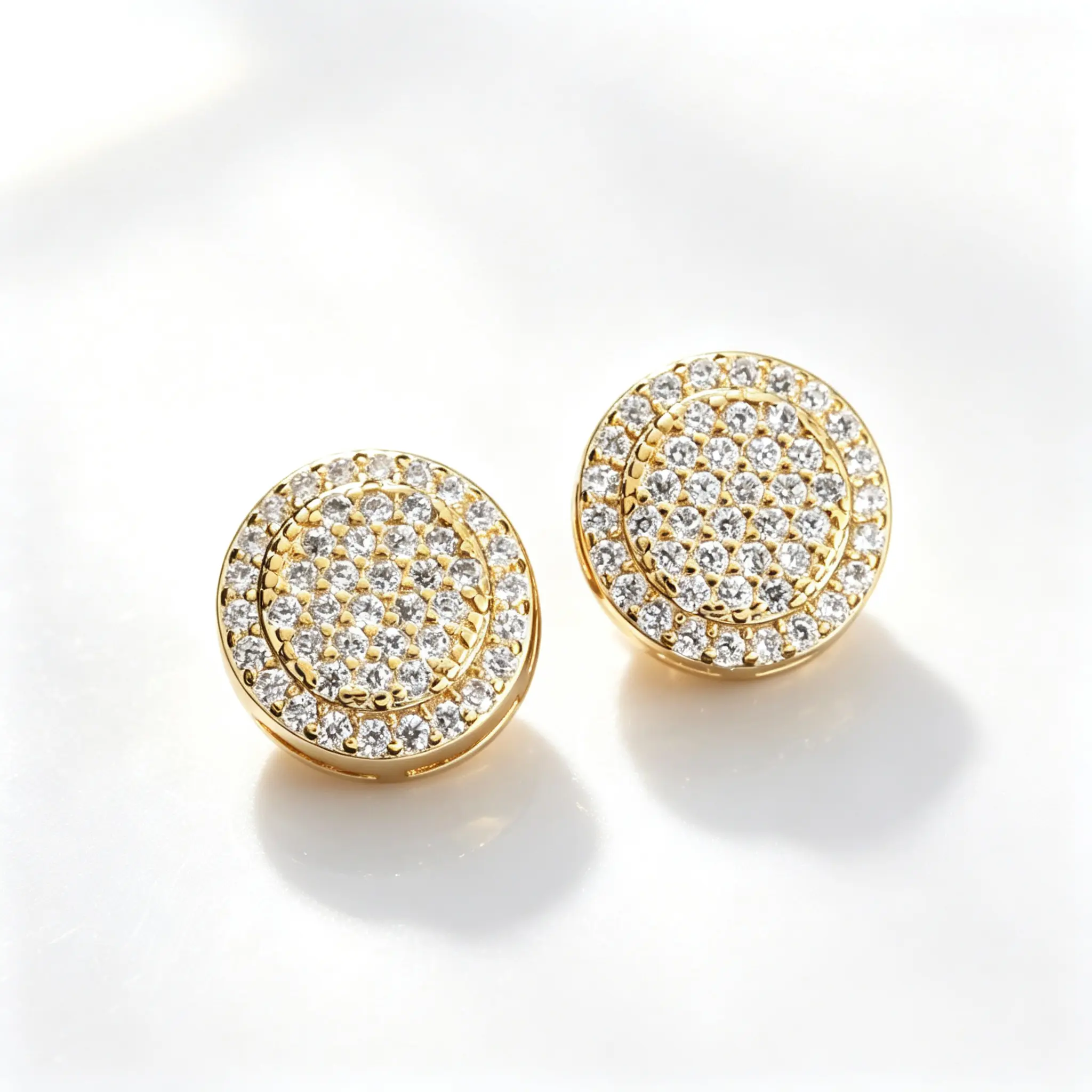 Unisex S925 Silver 8mm Micro-Pave Moissanite Stud Earrings, Luxury High-Shine Moissanite Hip Hop Earrings, Hypoallergenic Daily Fashion Gift for Men & Women