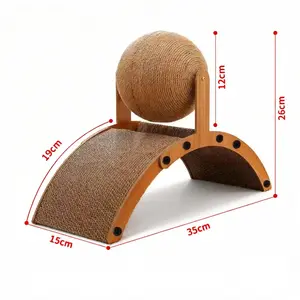 Durable Sisal Rope Cat Scratching Post Sturdy Vertical Cat Scratcher with Toy Ball All-Season Cat Furniture for Paw Care & Entertainment Reliable Cat Scratcher