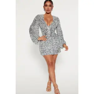 Brook Sequin Mini Dress - Silver 6