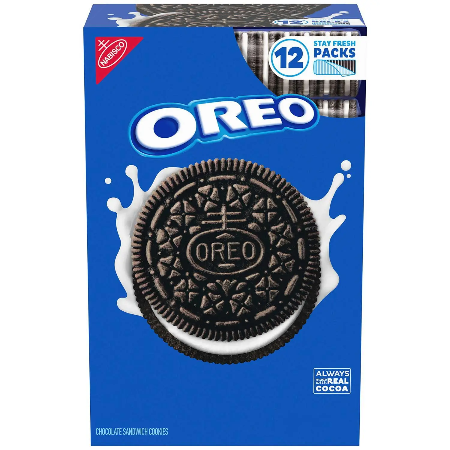 OREO Chocolate Sandwich Cookies, 5.23 oz., 12 pk. OREO Chocolate Sandwich Cookies, 5.23 oz., 12 pk.