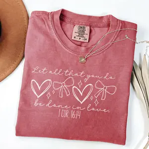 Comfort Colors Bible Verse Shirt for Valentines Day, Christian Valentine Shirt Coquette Doodle Heart Religious Valentine Shirt Gift for Wife