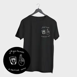 Jagerbombs T-shirt Casual Top Crewneck Summer Streetwear Party funny  graphic  tees