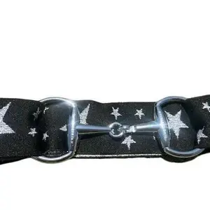 Handmade Steal Snaffle bit belt is bright star pattern adjustable 22" to 44"