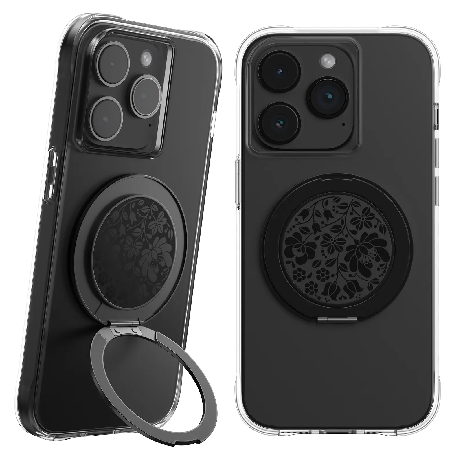 Typecase Phone Grip: Rotatable Slim Cell Phone Ring Holder, Adjustable Decompression Finger Ring Kickstand