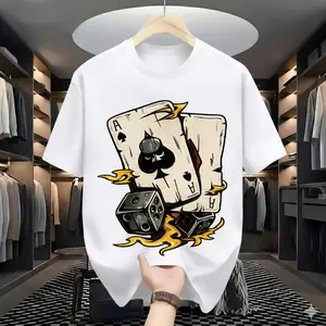 High Stakes Poker & Dice Graphic Tee – Bold Flame Print, Premium Cotton Streetwear for Men & Women