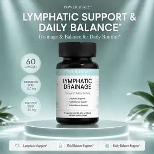POWER DIARY Lymphatic Drainage Capsules, Herbal Antioxidant Support Supplement, Supports Natural Lymphatic Cycle, 60 Capsules