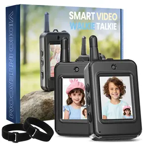 Rechargeable Kids' Video Walkie Talkies，Adult and child walkie-talkie set (2-piece), long-range communication, comes with a lanyard, Type-C fast charging, perfect for camping, hiking, and outdoor activities, makes a great gift,Father's Day