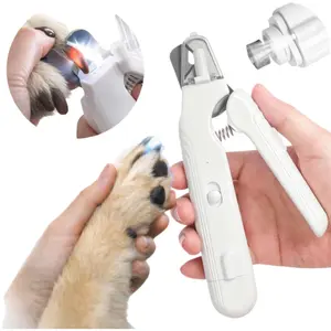 2-in-1 Dog & Cat Paw Trimmer Set, LED Light Dog Nail Grinder & Stainless Steel Clipper, Quiet Low-Noise, USB Rechargeable, Safe Quick View, for All Sizes Home & Travel Use