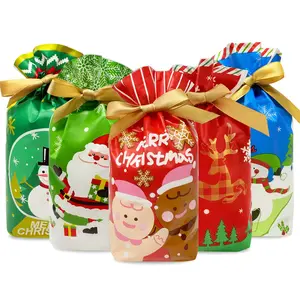 Wrapables Christmas Drawstring Gift Bags, Treat Bags for Candy, Cookies, Treats, Gifts and Party Favors Holiday Gift Wrap (50pcs)