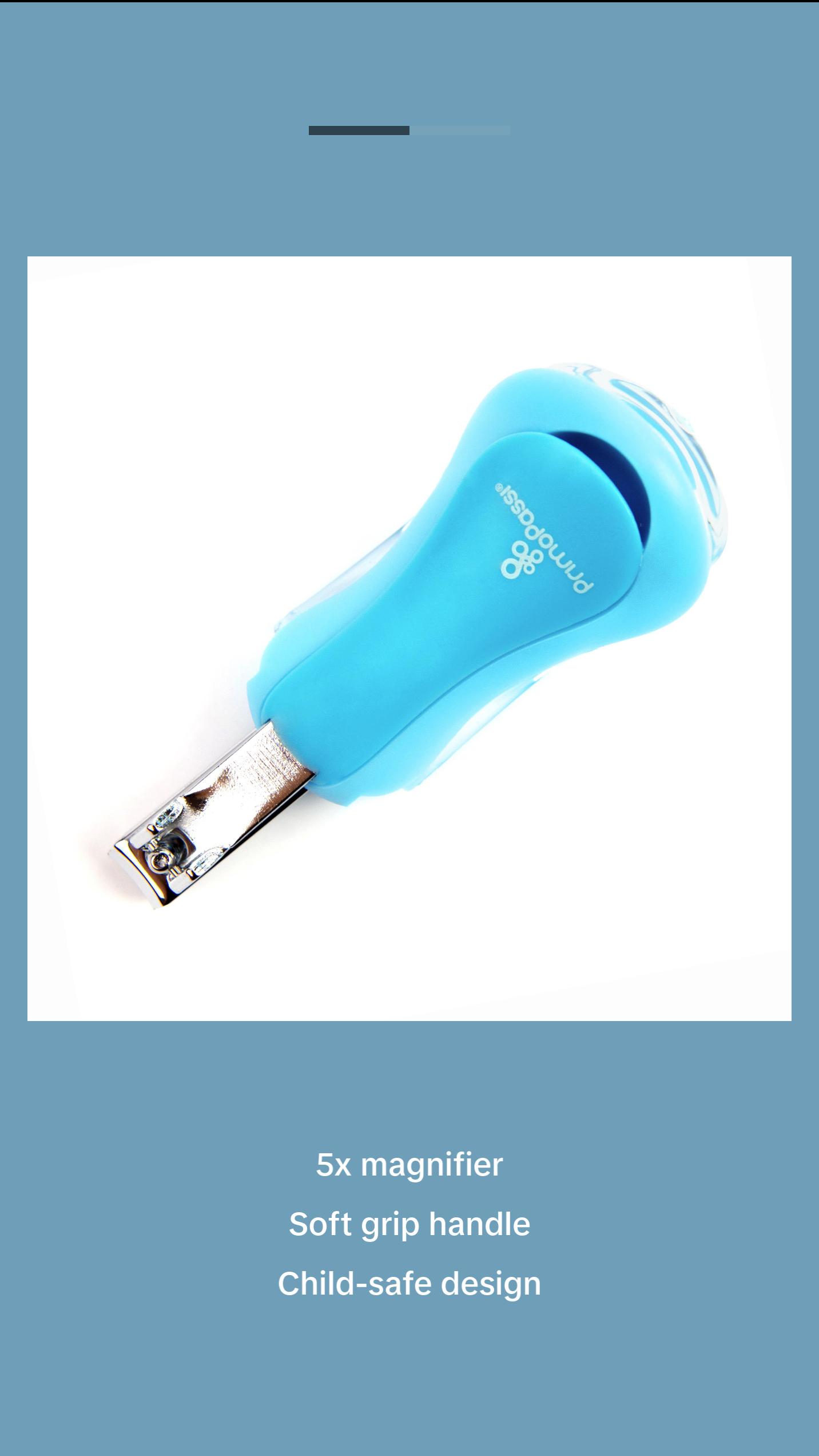 Primo Passi Blue Baby Nail Clipper With Magnifier - Ideal for Trimming and Grooming Babies' Nails